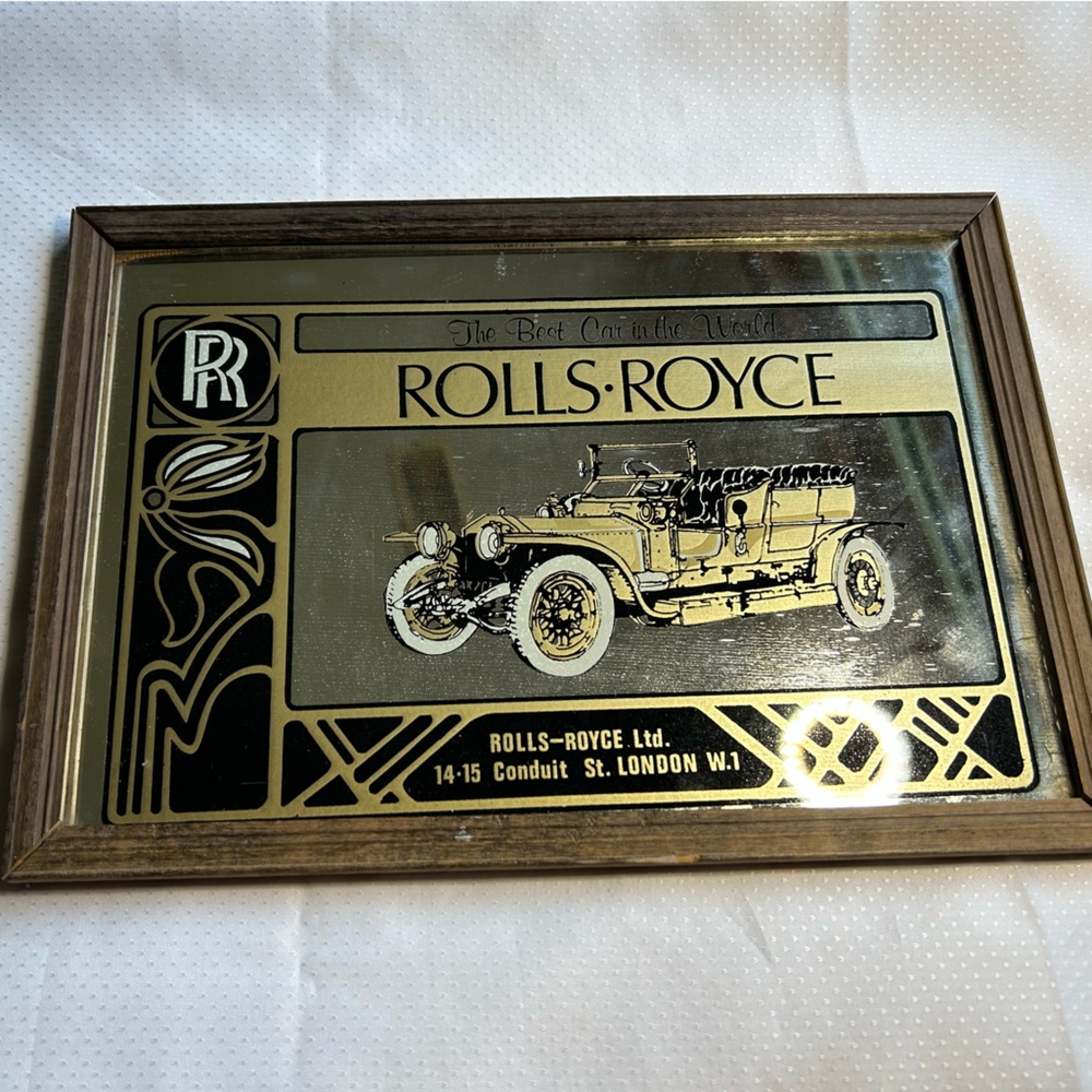 Vintage Rolls Royce Wall Mirror 14-15 Conduit Advertisement Sign Automotive